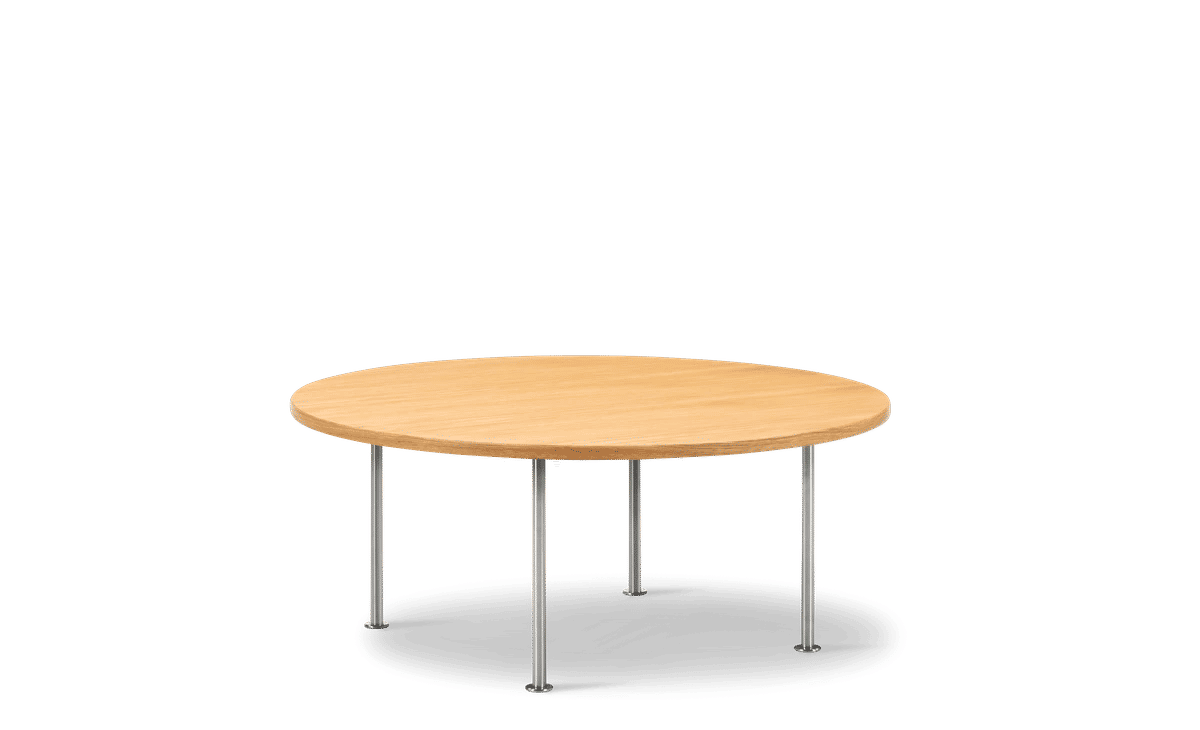 Wegner Ox Table Ø100 – Eik olje, FSC Mix 70% Børstet rustfritt stål 41 cm