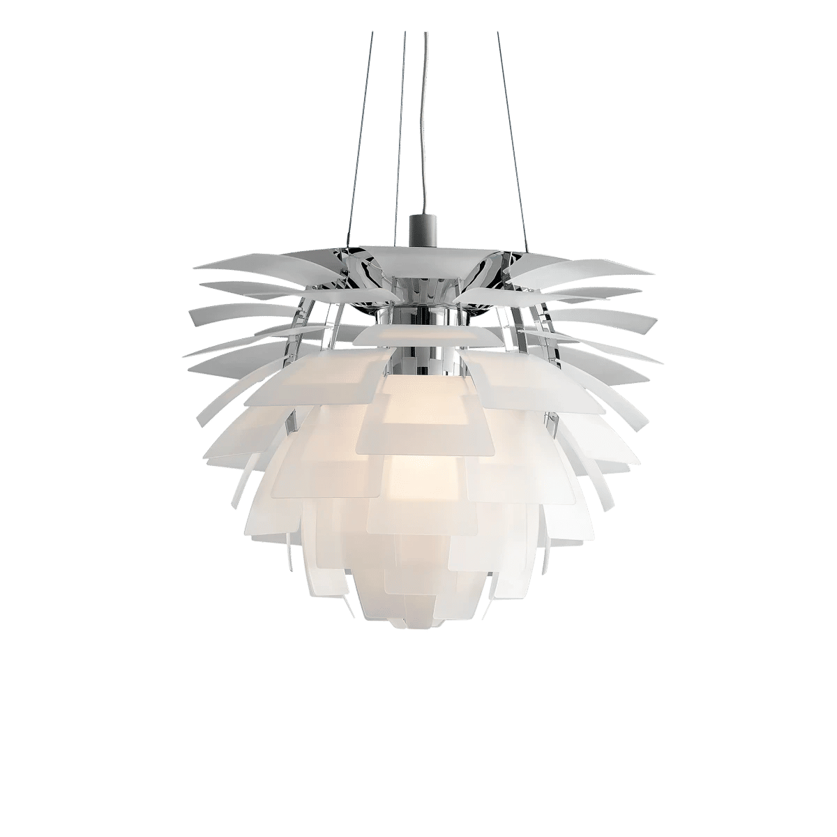 PH Artichoke Glass – Clear glass sandblasted Ø 600 E27-sokkel