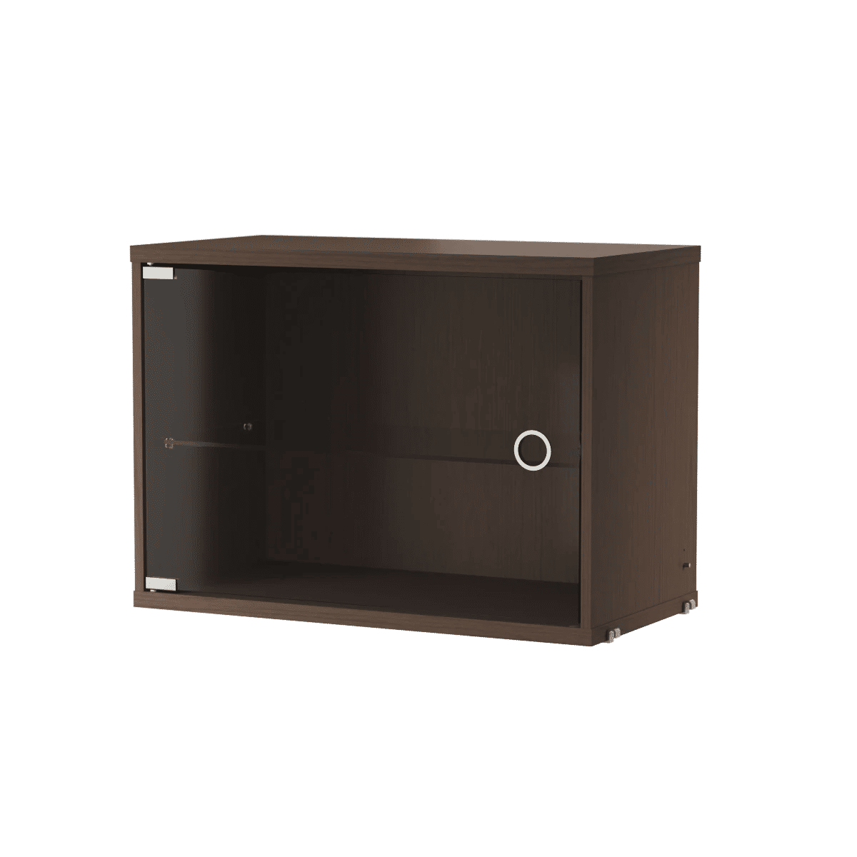 Vitrineskap med svingbar glassdør 58x30x42 Mørk eik