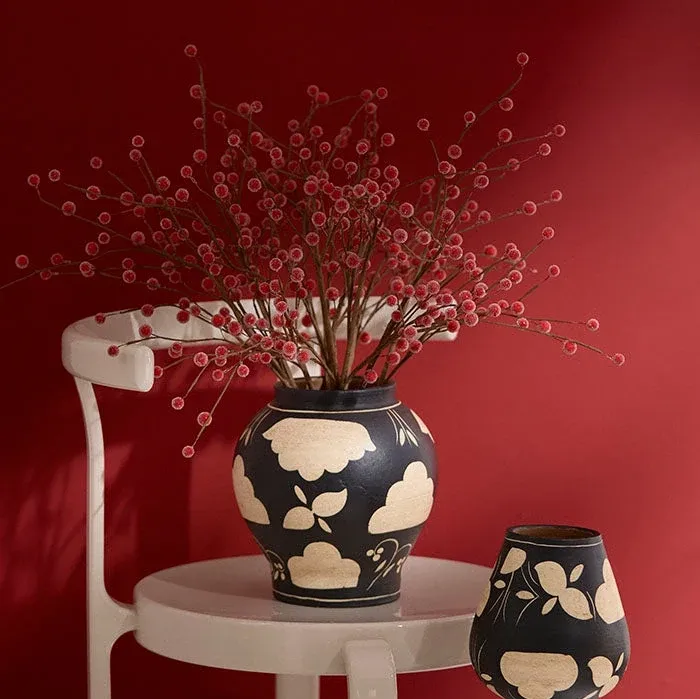 Frostet kristtorn bærgren H70 cm Scarlet