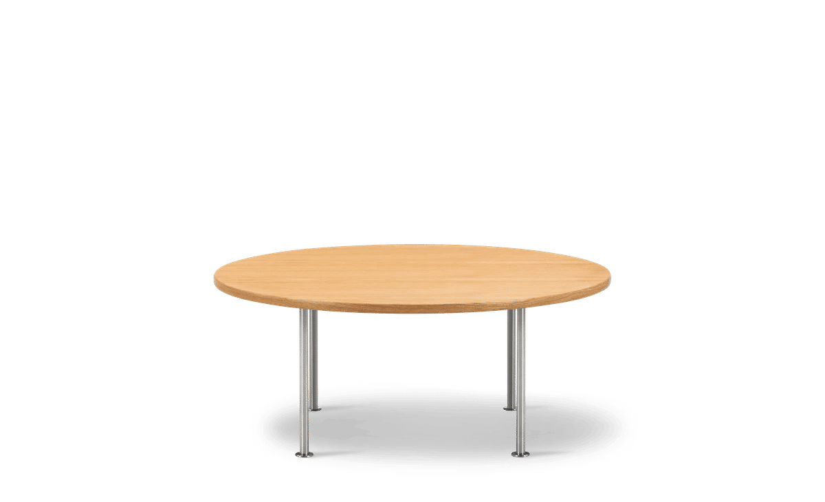 Wegner Ox Table Ø100 – Eik olje, FSC Mix 70% Børstet rustfritt stål 41 cm