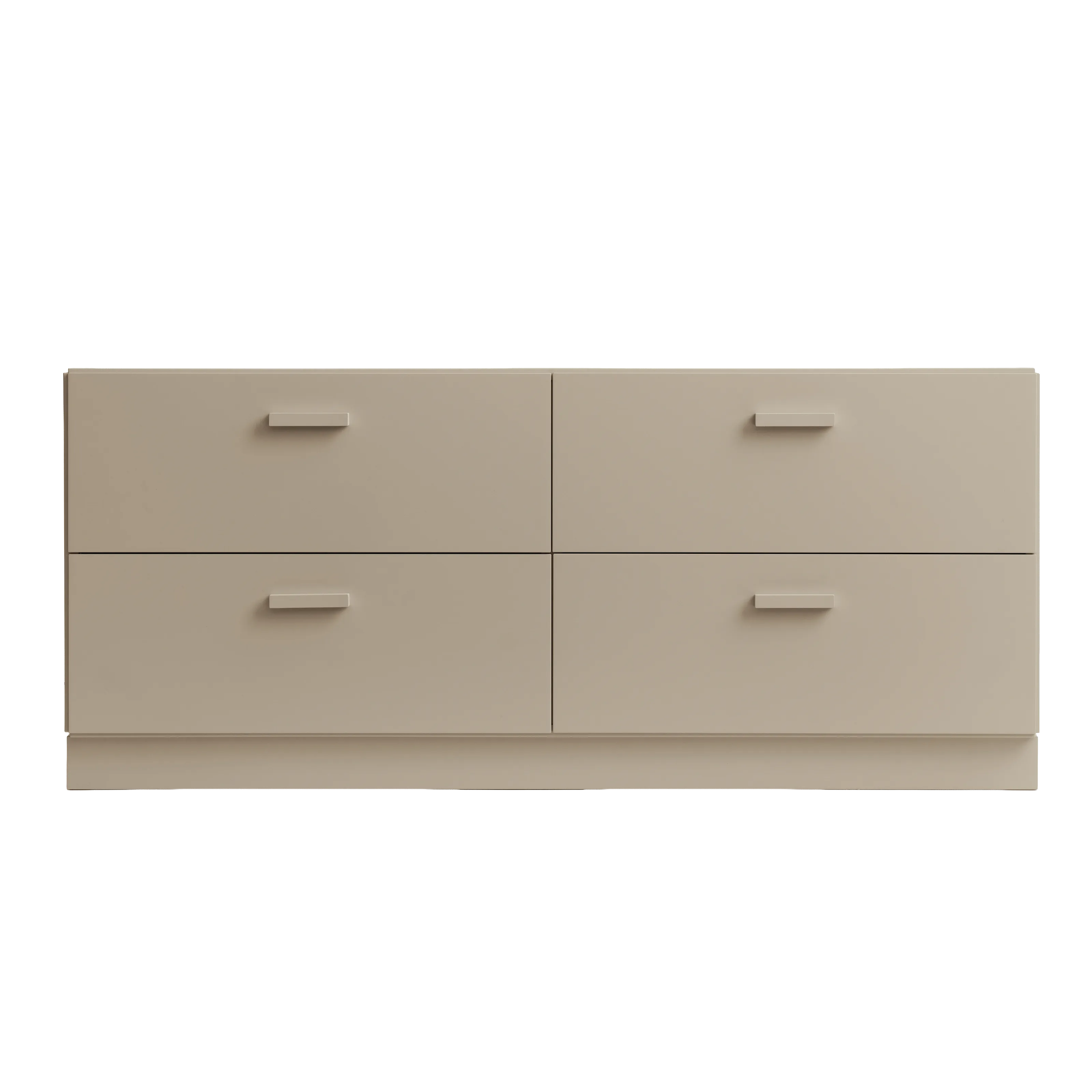 Relief kommode, lav beige