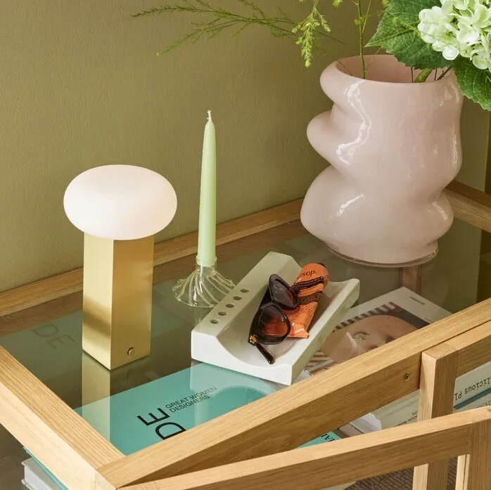 Low Portable Lampe Messing