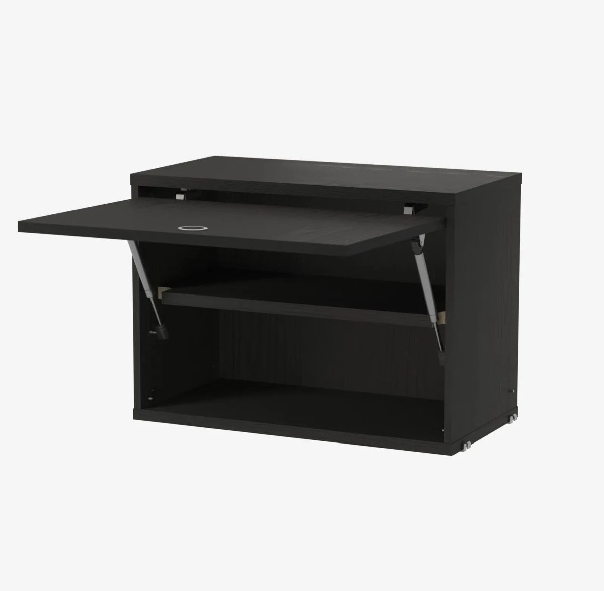 Skap med klaffdør 58x30x42 Svartbeiset ask
