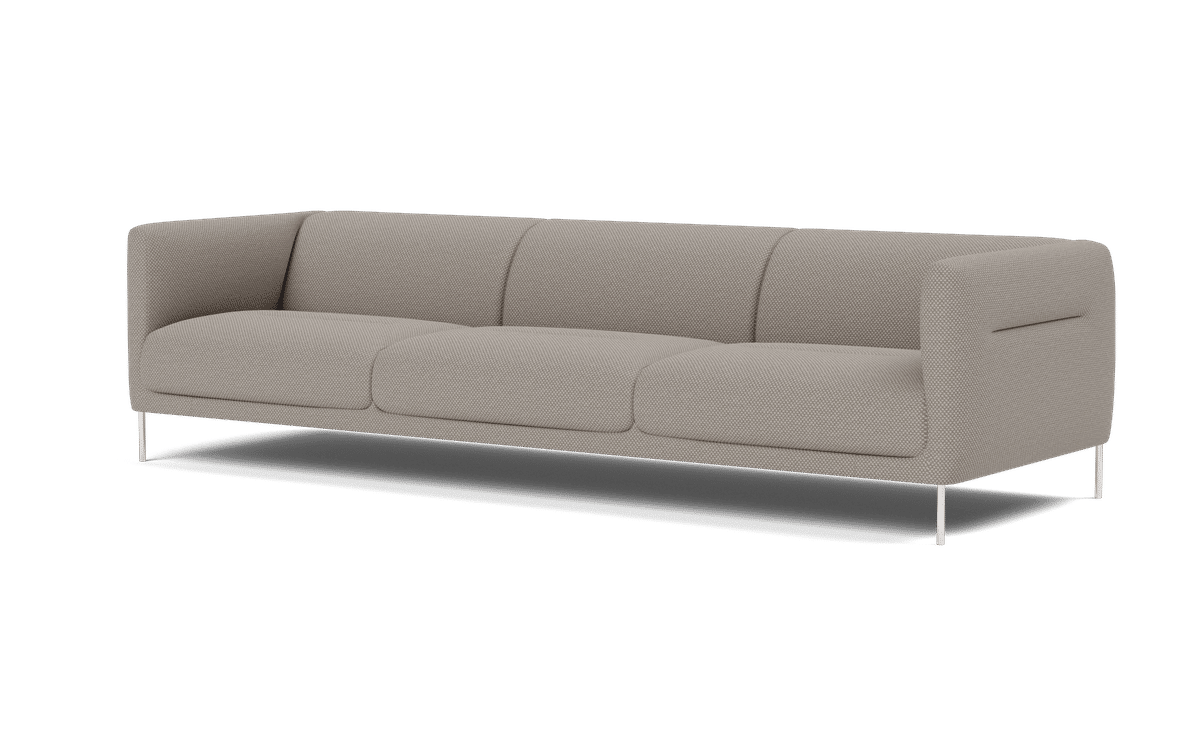 Konami Sofa, 3 seater, 277 cm – Sisu 0125 Rustfritt stål, børstet