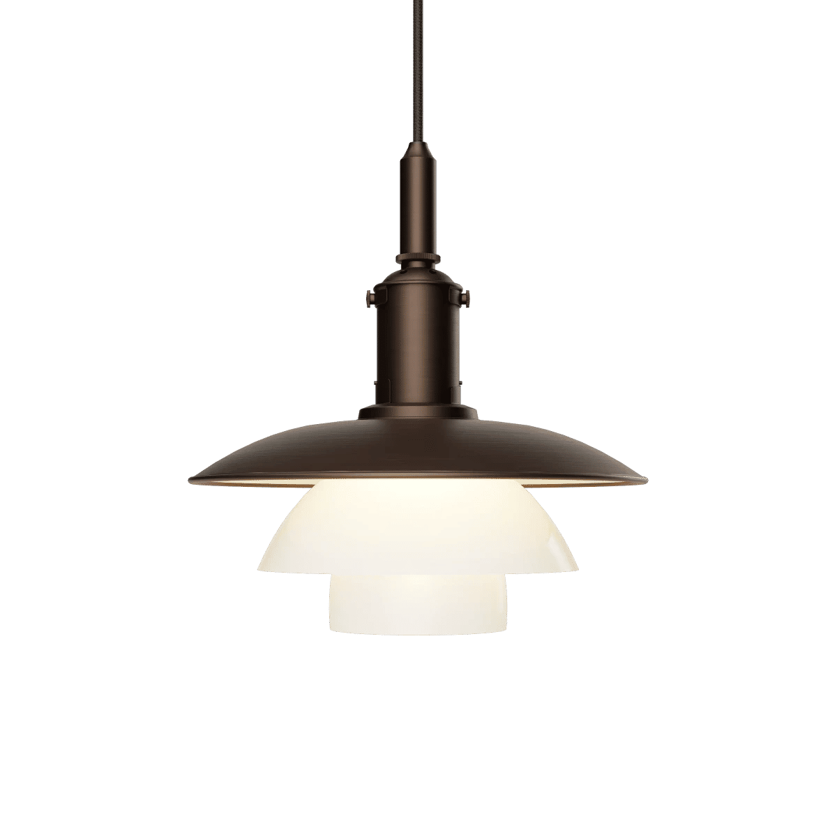 PH 3/3 Aged Brass Opal Pendel – Aged brass/opal glass