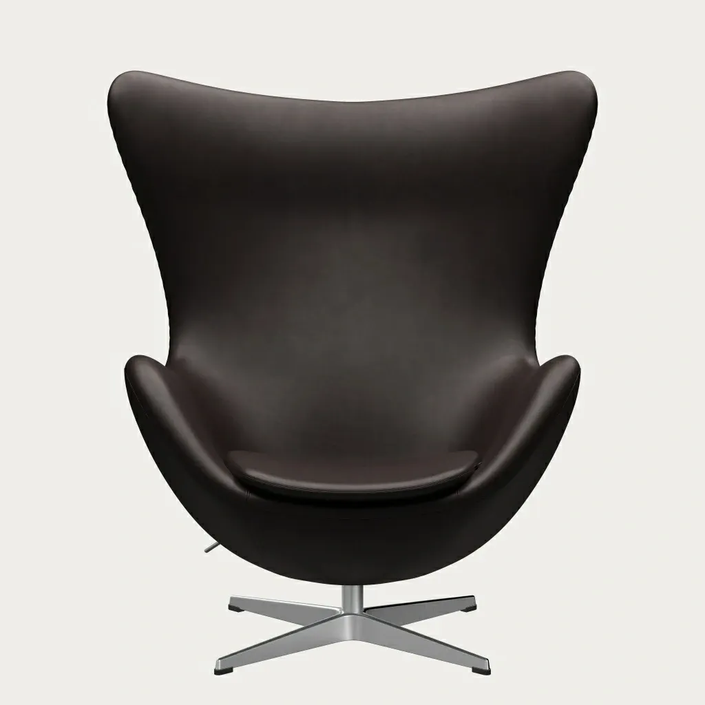 Ægget™ 3316 Lenestol, Haze lær Dark Brown, børstet matt aluminium