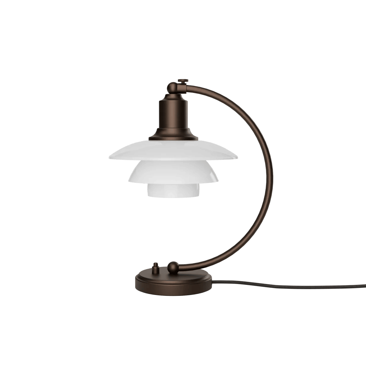 PH 2/2 Luna Aged Brass Opal Bordlampe – Aged brass/opal glass