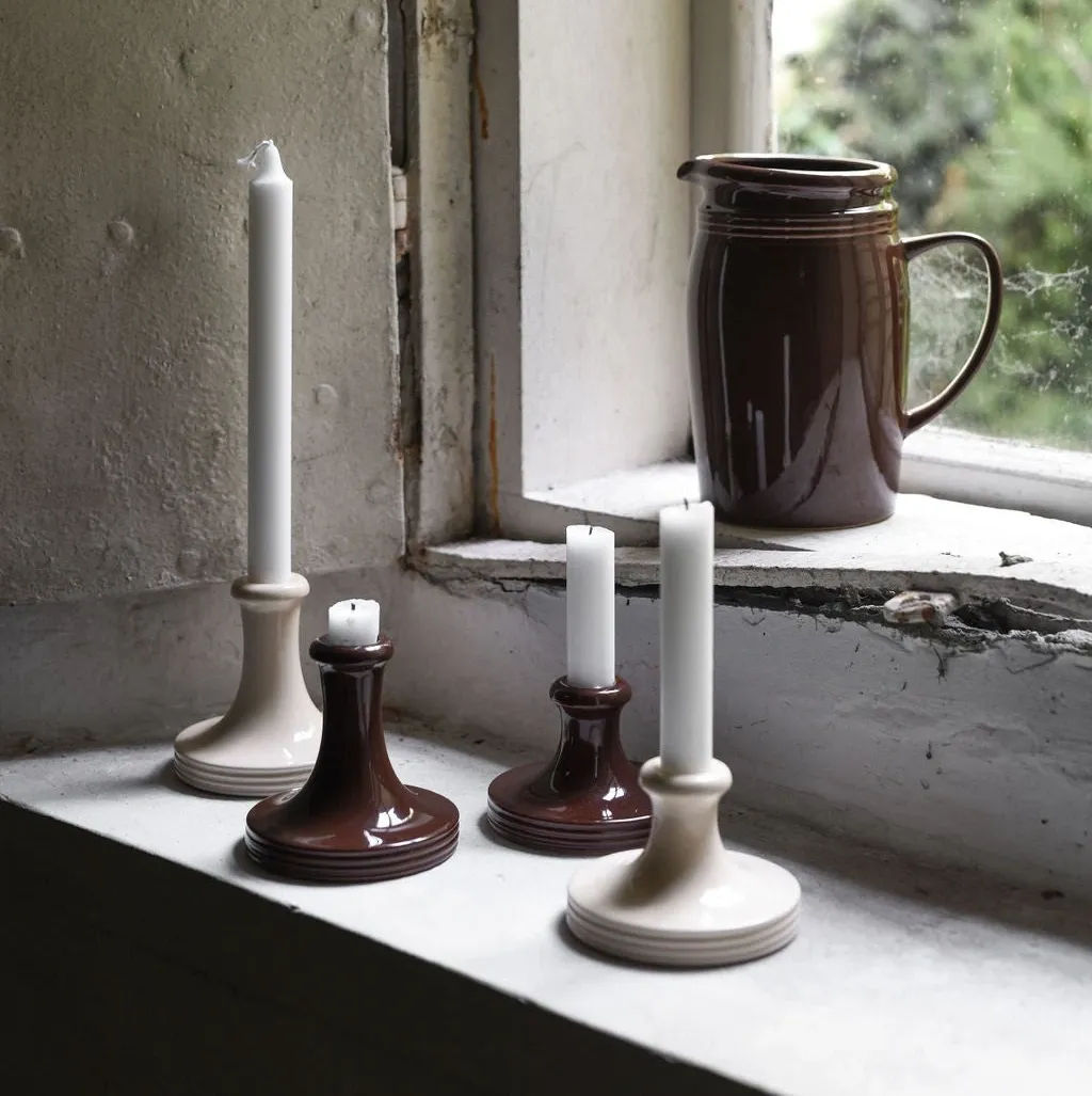 Lysestake H10cm Kaffe
