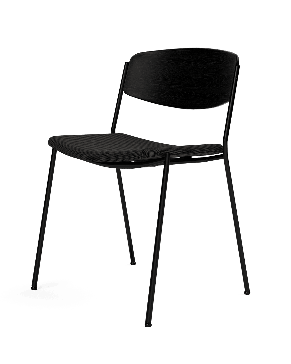 Lynderup Chair Seat upholstered – Re-Wool 198 Sort ask, FSC Mix 70% Sort lakkert