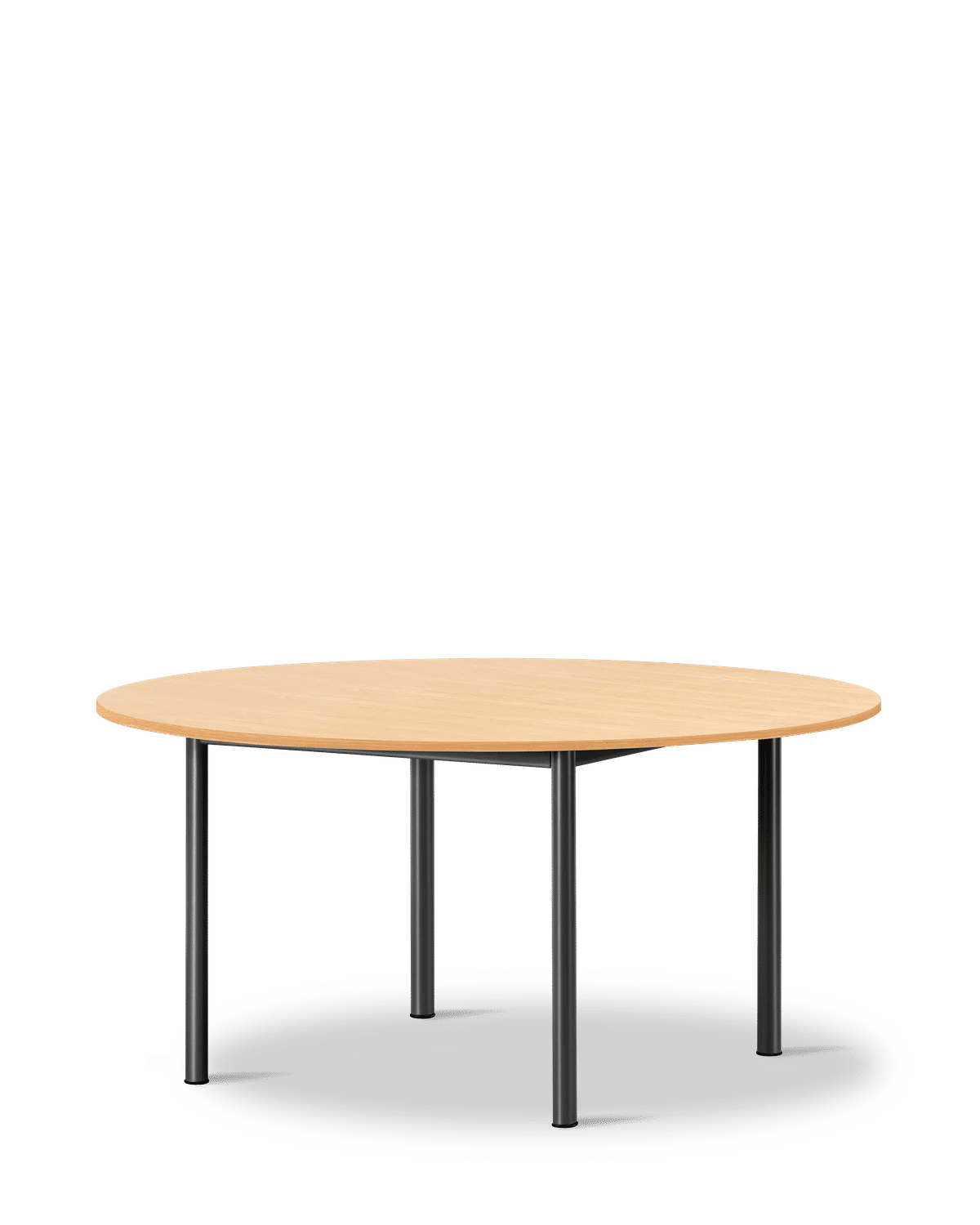 Plan (6645) Table Ø150 cm – Eik finér lakkert, FSC Mix 70% Sort Ø150 cm, høyde 73 cm