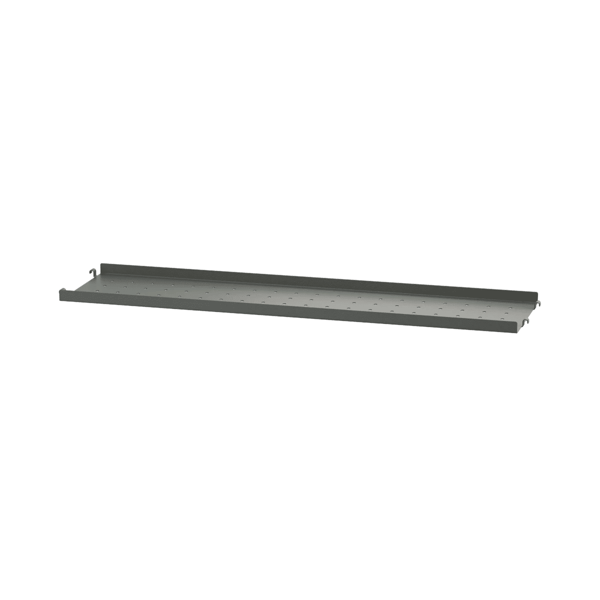 Metallhylle med lav kant 78x20x2 Mørk grå