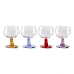 Swirl vinglass lav, mix farger