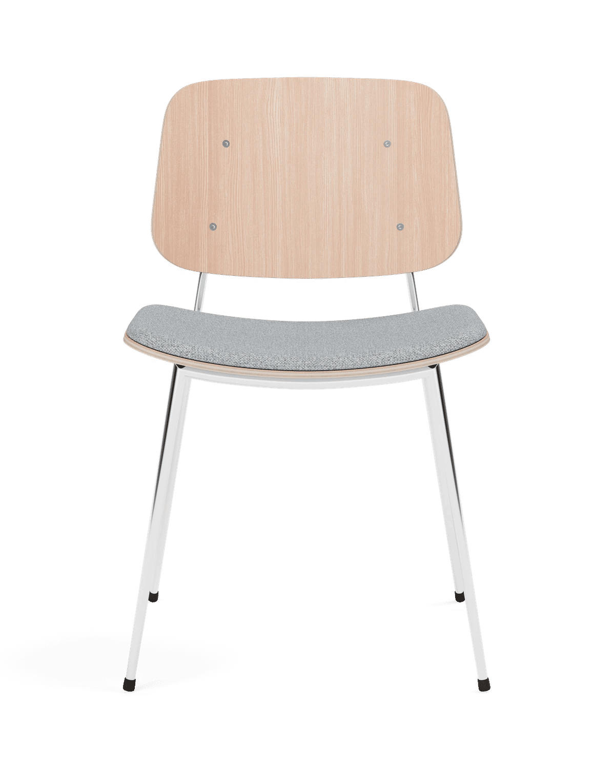 Søborg Metal Base Seat upholstered – Hallingdal 130 Eik lakkert, FSC Mix 70% Krom