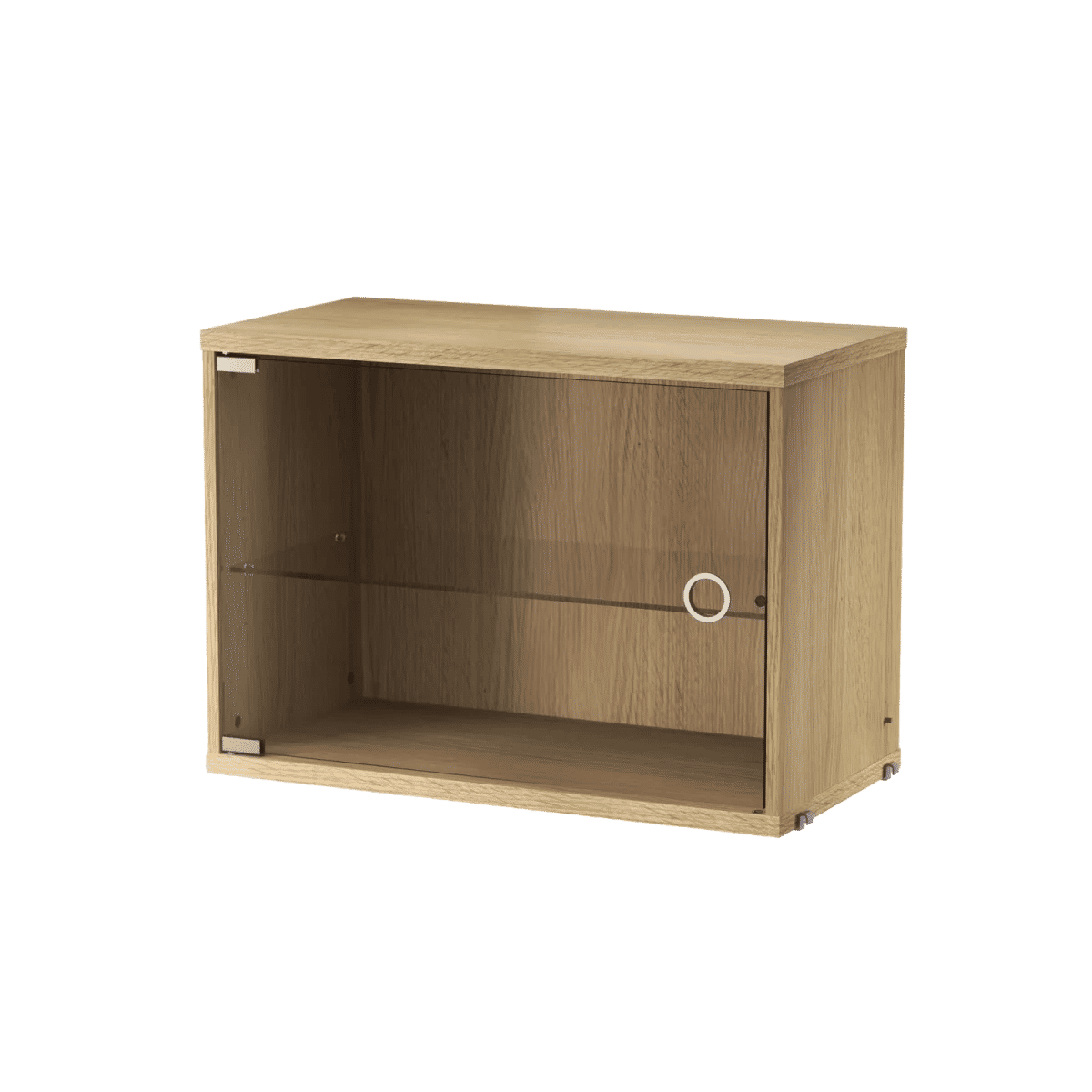 Vitrineskap med svingbar glassdør 58x30x42 Eik