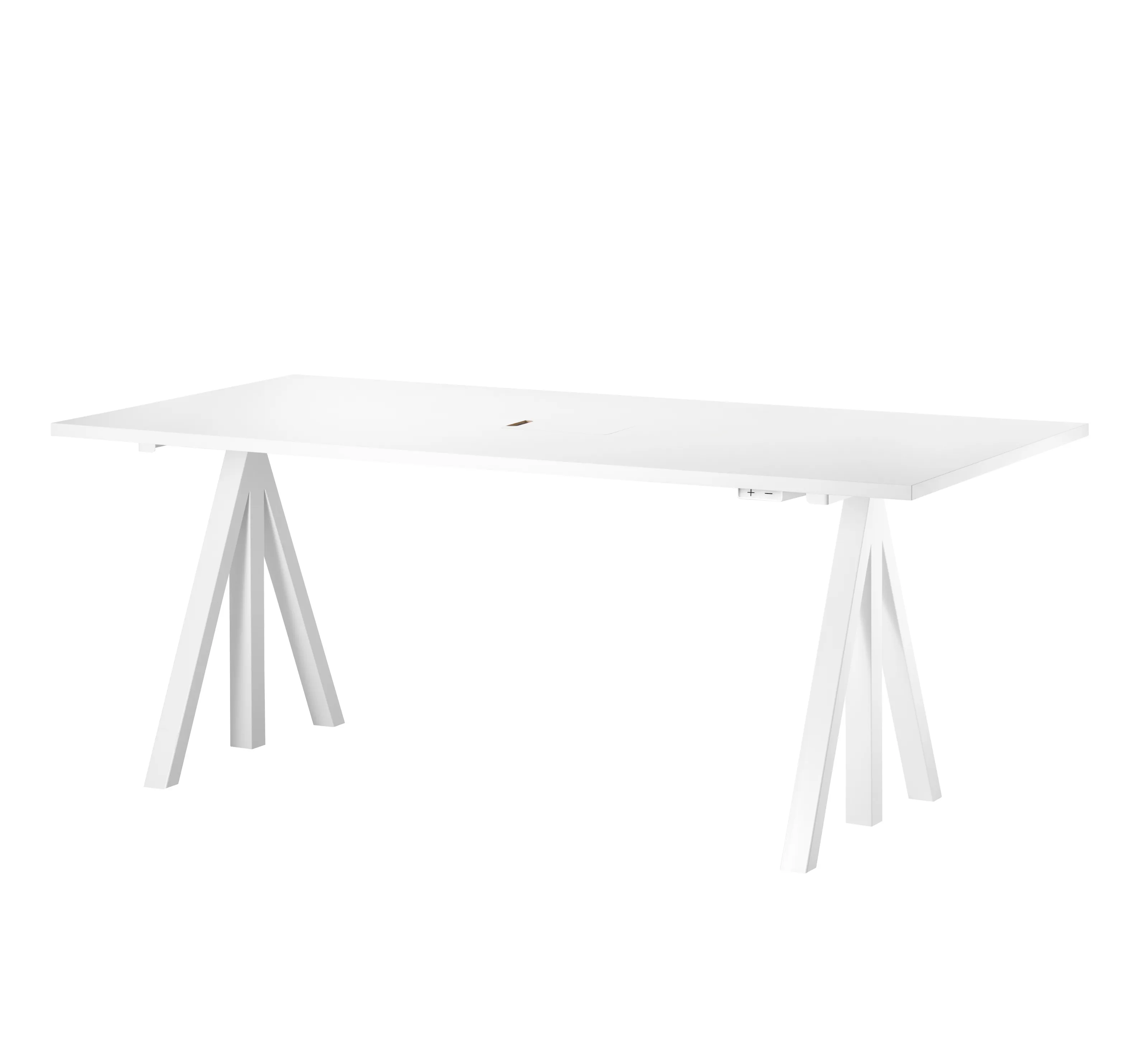 Høydejusterbart skrivebord 180x90 cm Hvit