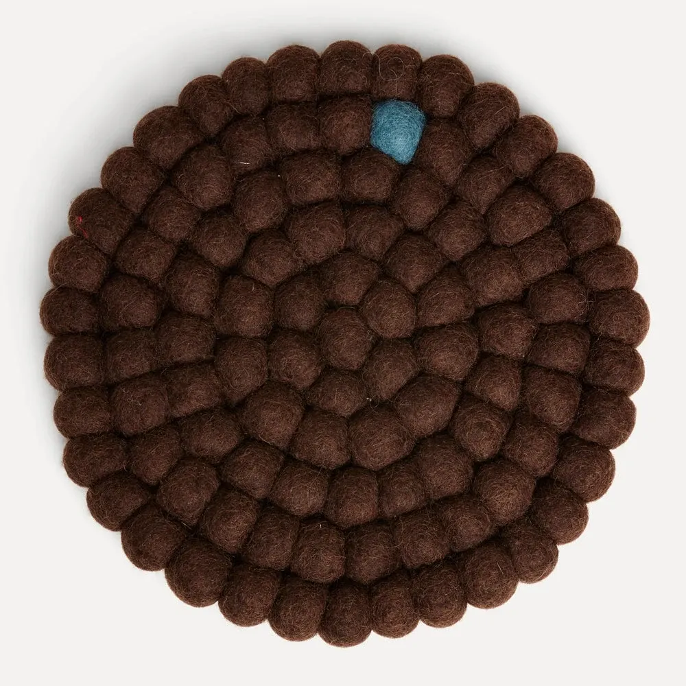 Wooldot Coaster D20cm Kaffe/Isblå
