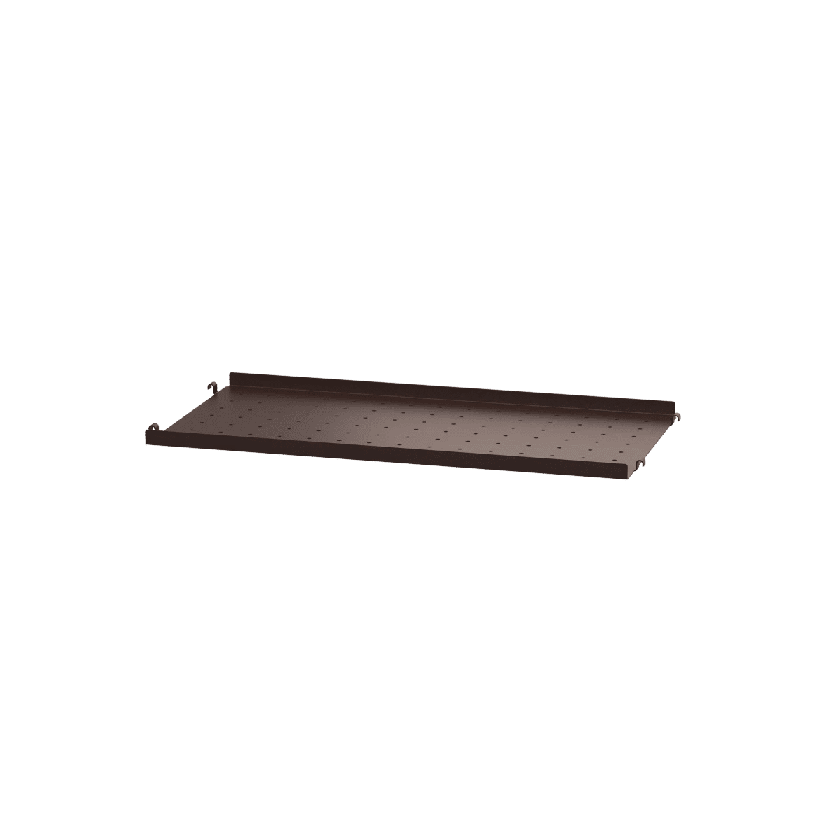 Metallhylle med lav kant 58x30x2 Mørk brun