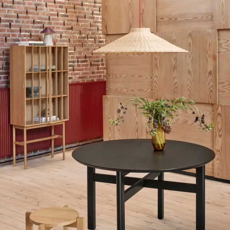 Shoji Display Cabinet Tall Natural