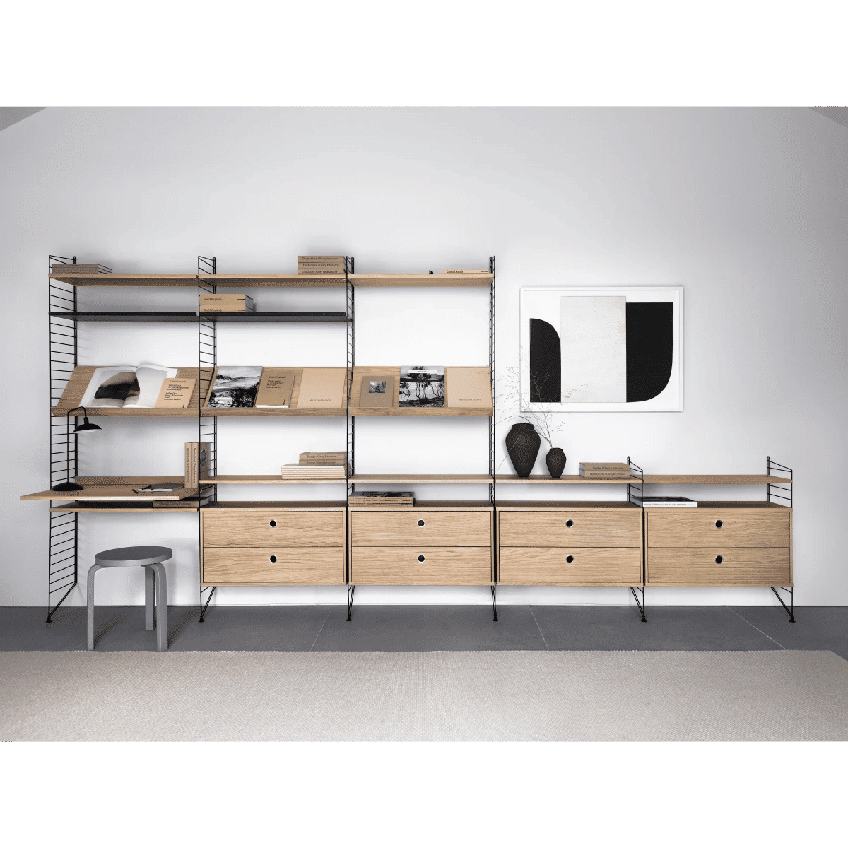 Magasinhylle i heltre 78x30x15 Eik