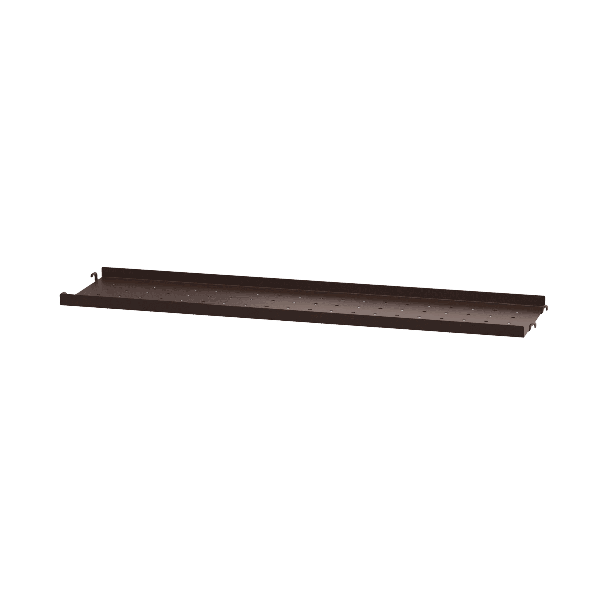 Metallhylle med lav kant 78x20x2 Mørk brun