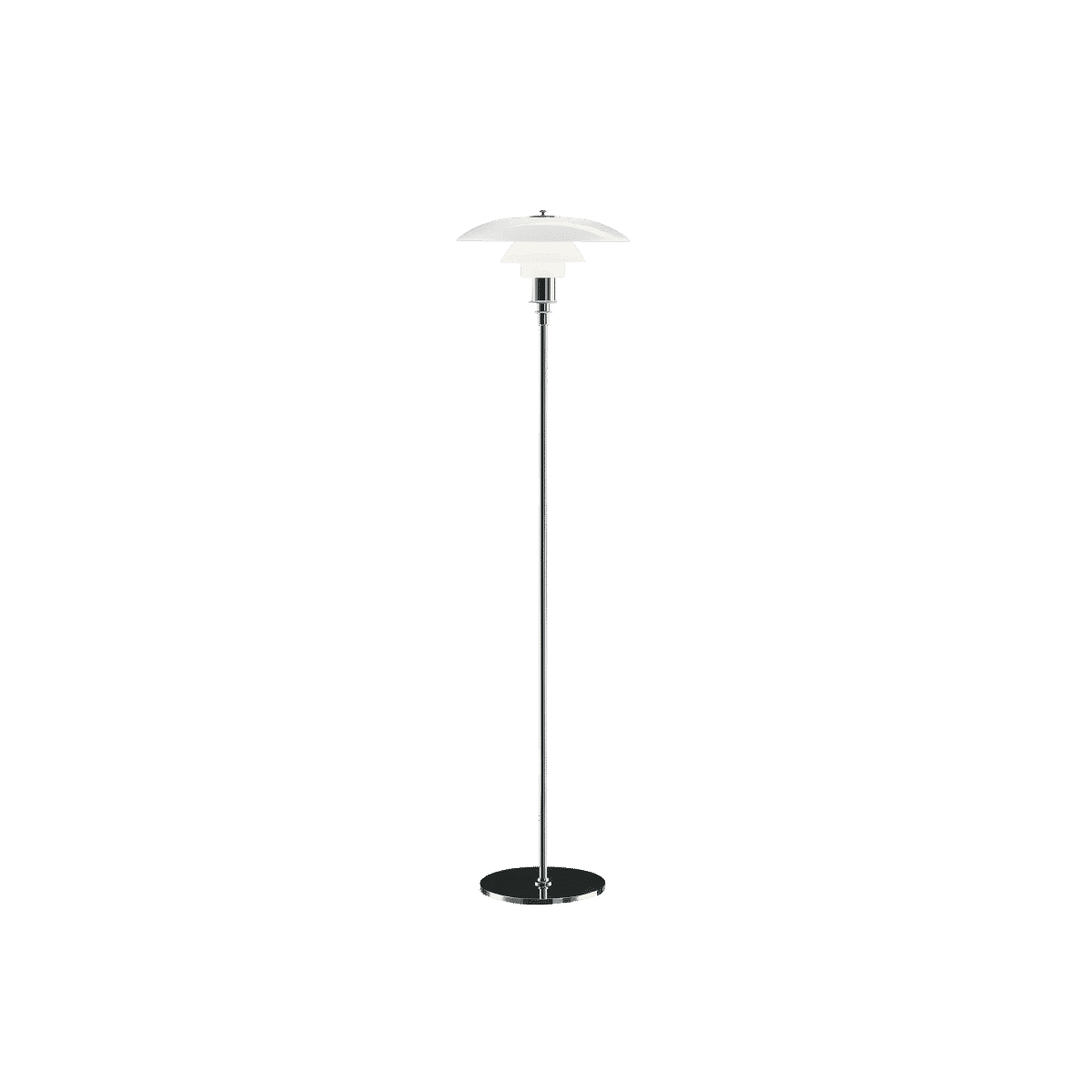 PH 3½-2½ Gulvlampe Glass Krom KL II