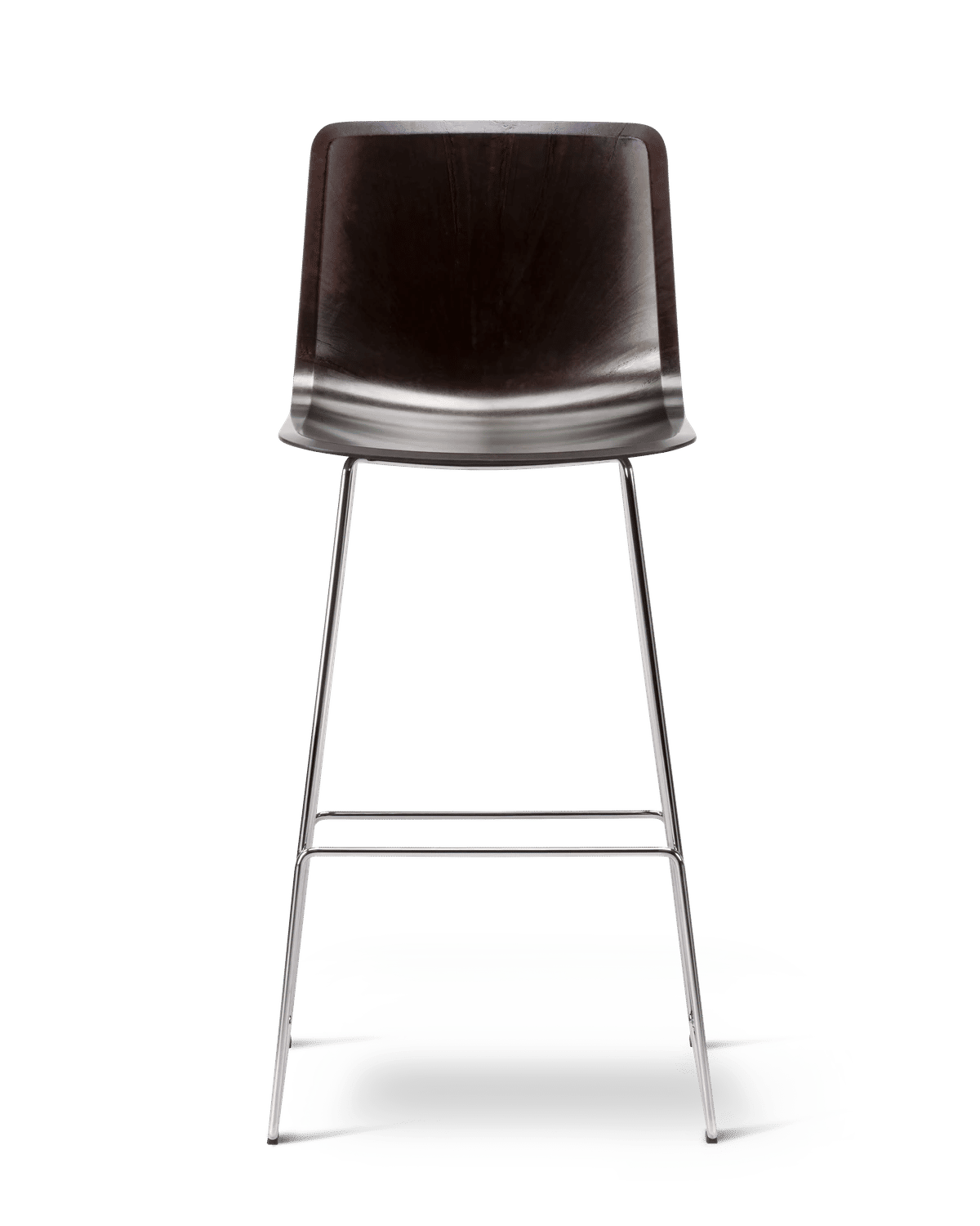 Pato (4303) Paper Sledge Barstool – Papershell m/sorte skruer, FSC Mix 70% Krom Sh 77 cm