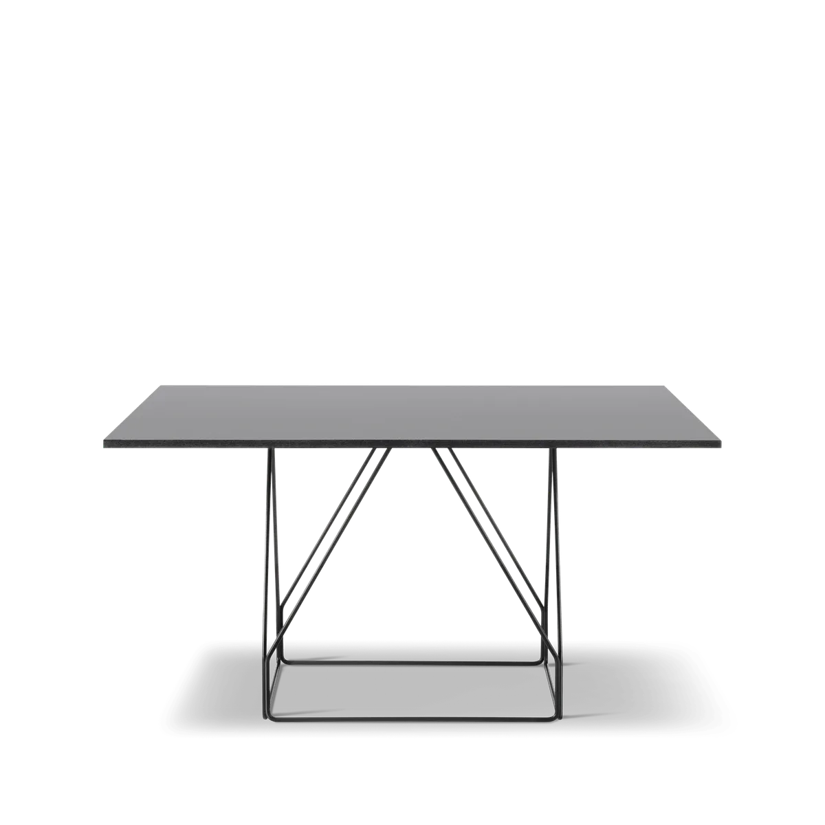 JG (6569) Table, 140x140 cm – Sort linoleum Sort lakkert Sort eik