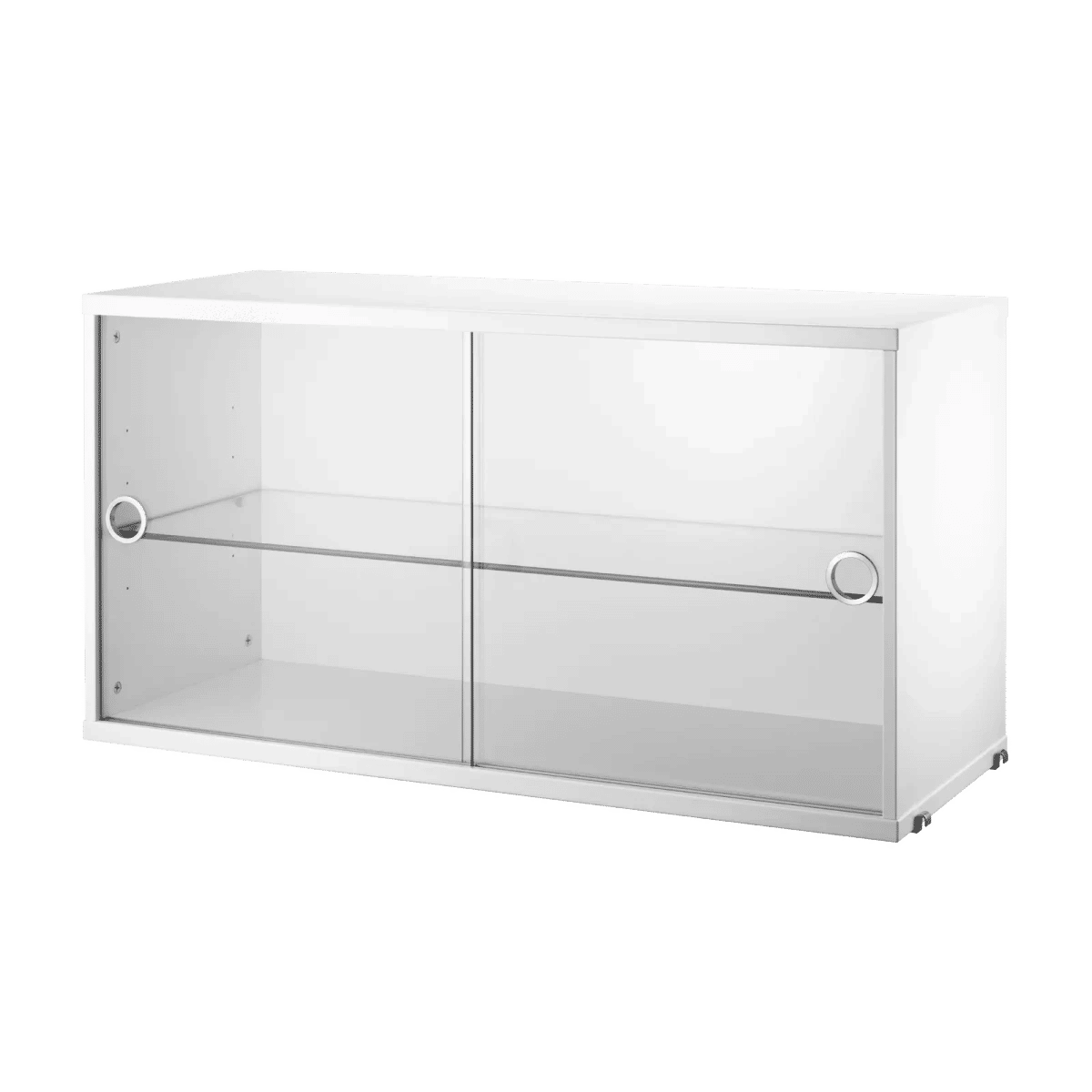 Vitrineskap med skyvedører i glass 78x30x42 Hvit