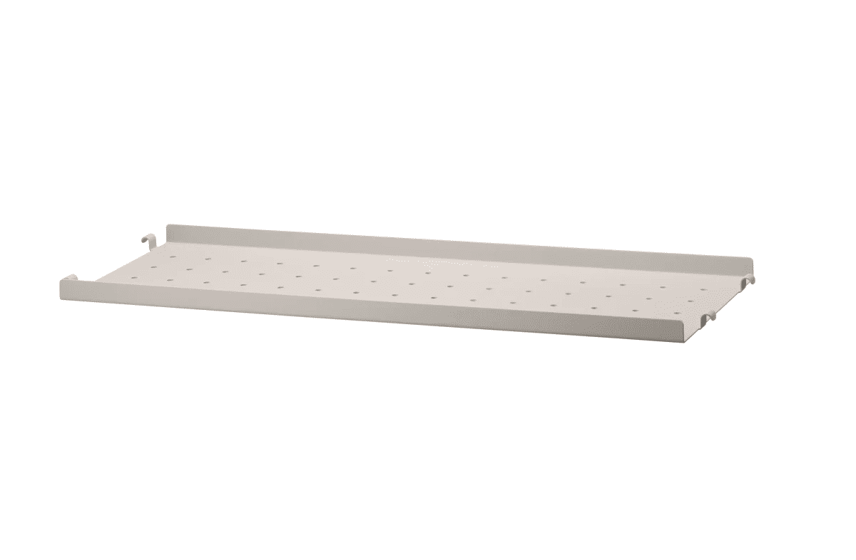 Metallhylle med lav kant 58x20x2 Beige