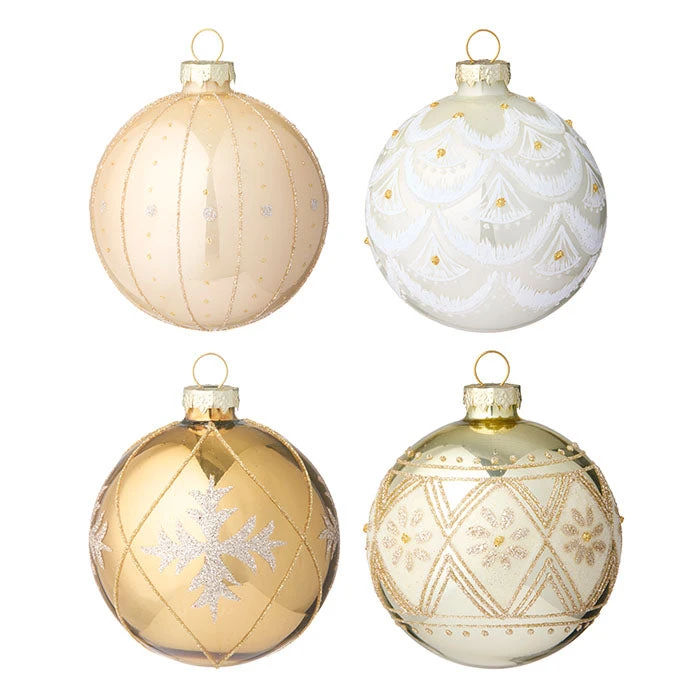 Julekuler Seraphim Ø8 cm Golden, 4 stk
