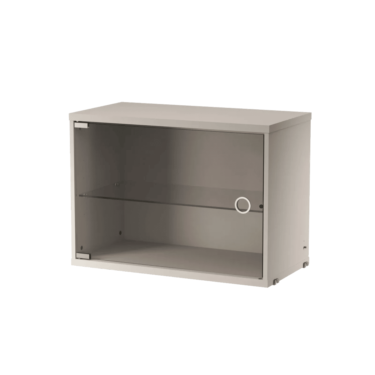 Vitrineskap med hengslet glassdør 58x30x42 Beige