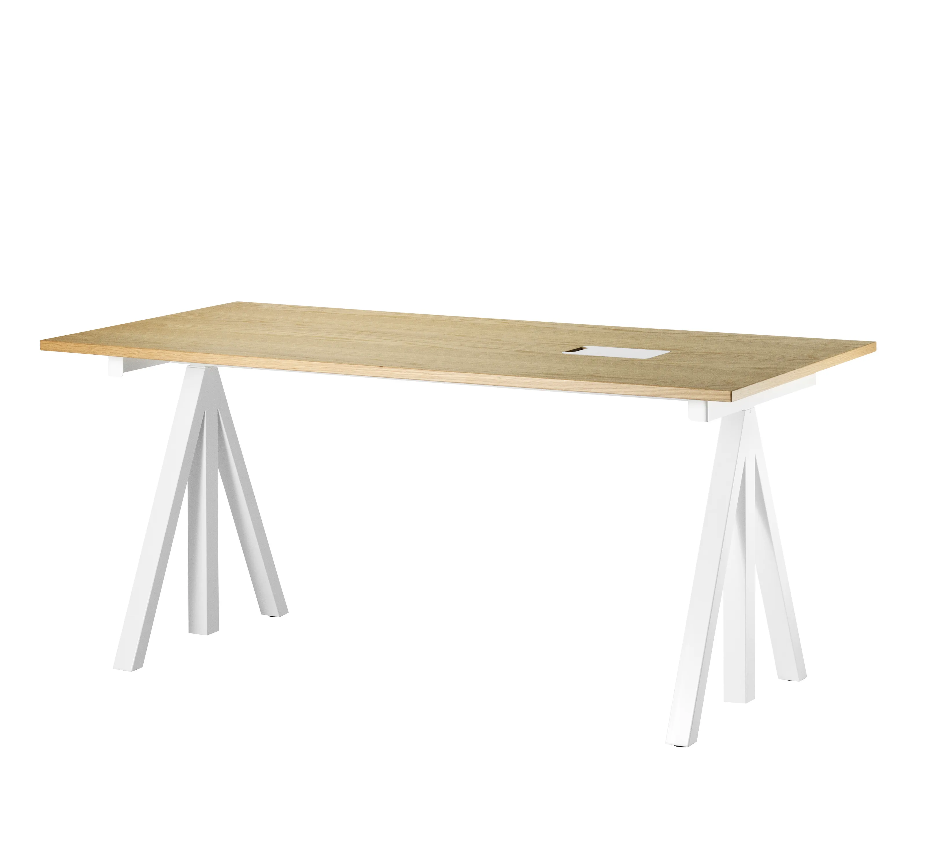 Skrivebord 160 x 78 hvit/eik – frittstående, arbeidsbord