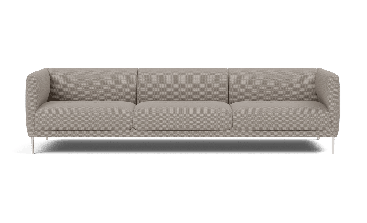 Konami Sofa, 3 seater, 277 cm – Sisu 0125 Rustfritt stål, børstet