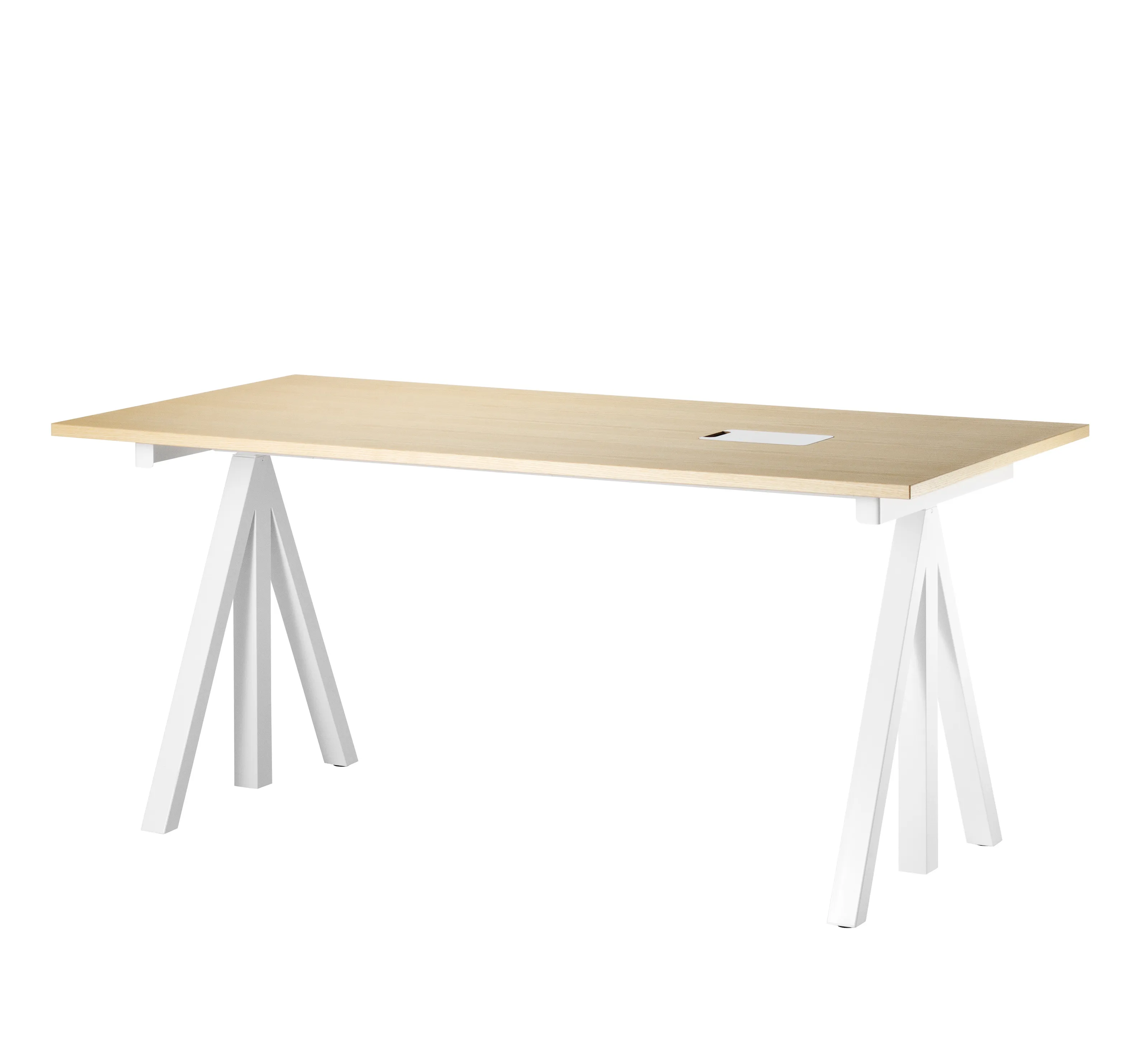 Arbeidsbord 160 x 78 hvit/ask – frittstående, arbeidsbord