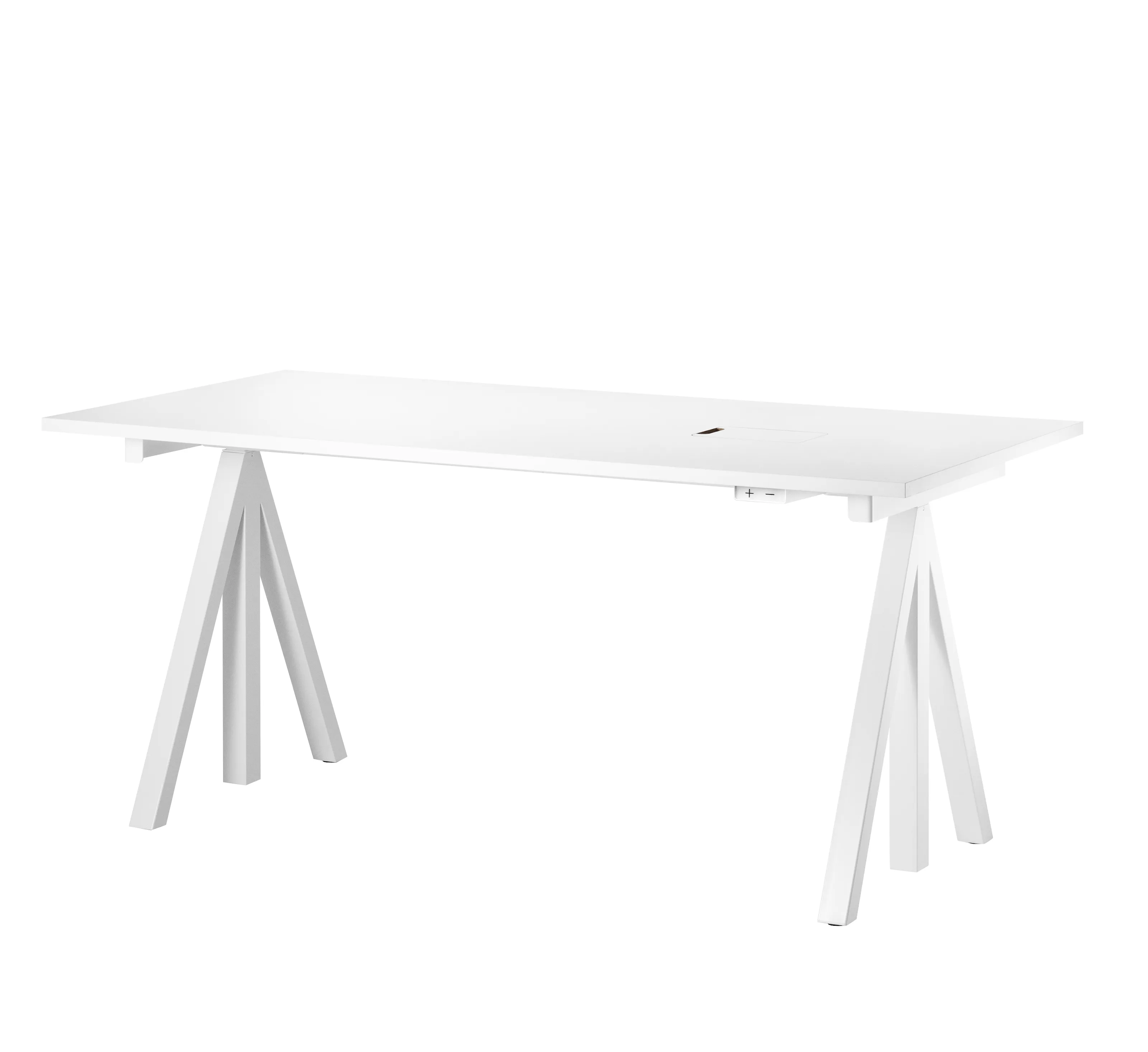 Høydejusterbart skrivebord 160x78 cm Hvit