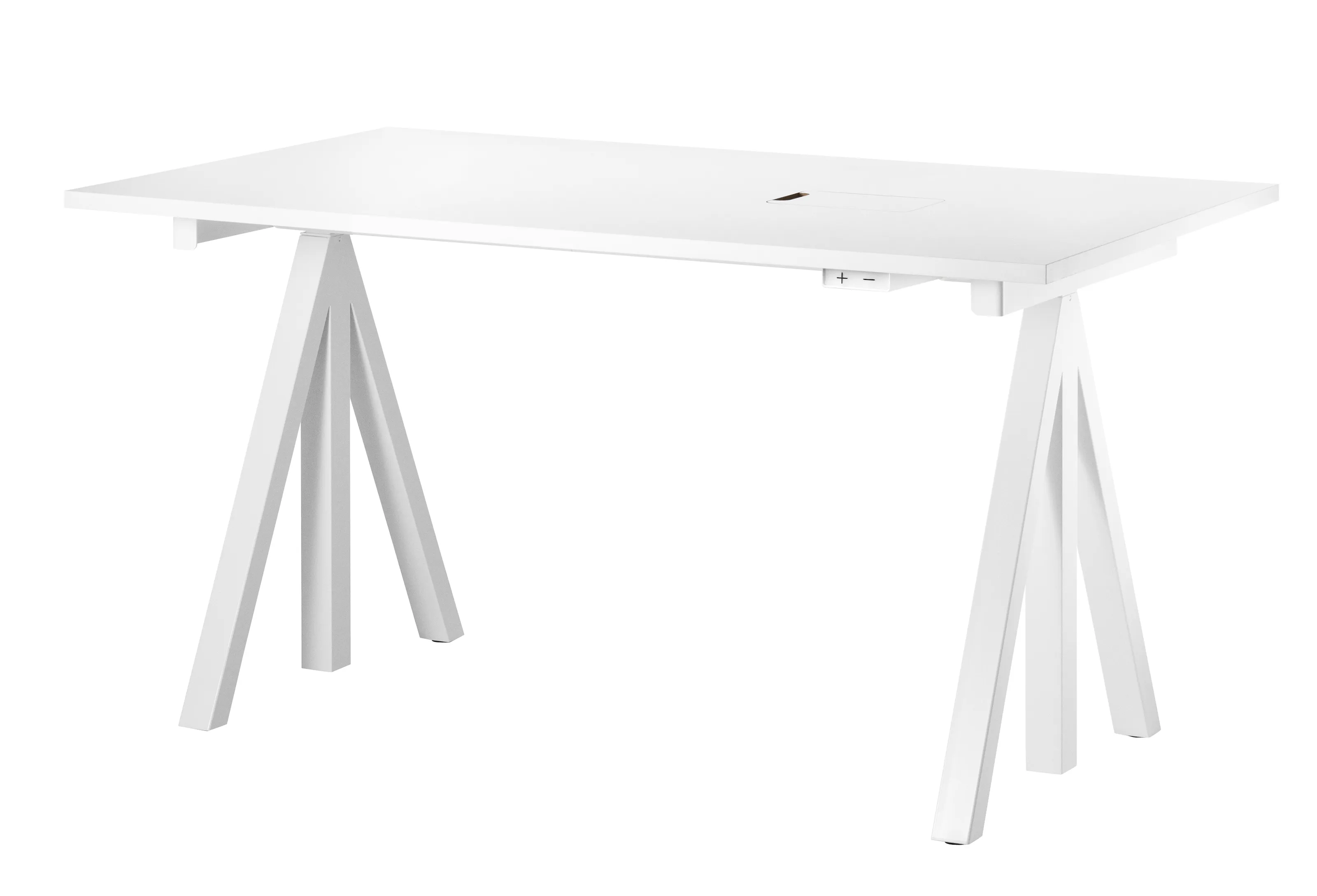 Høydejusterbart skrivebord 140x78 cm Hvit