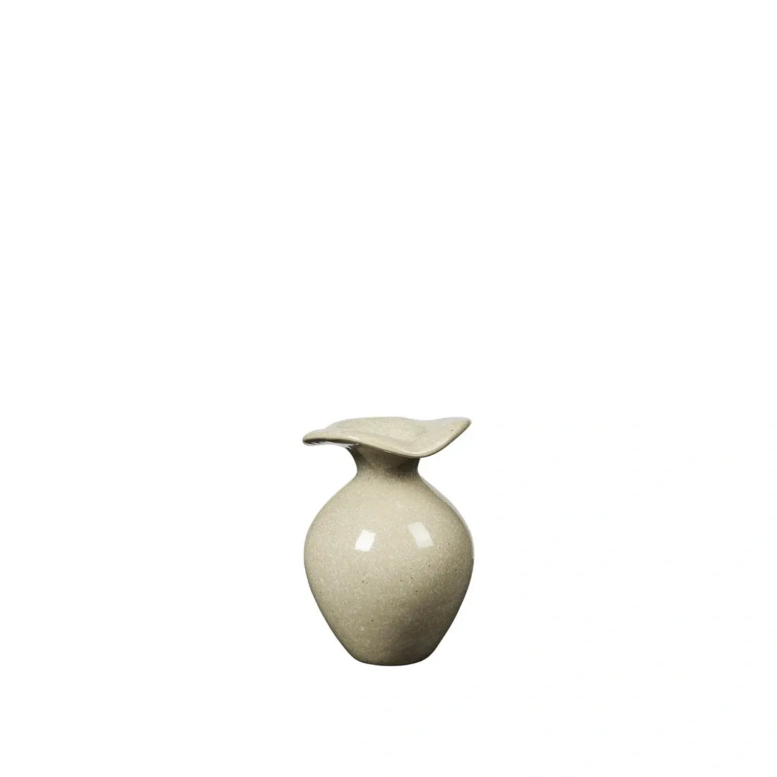 Florentina Vase XS Beige, Blank glasert steintøy
