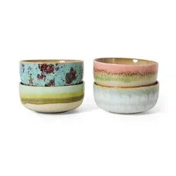 70s ceramics dessertskål, impression (sett av 4)