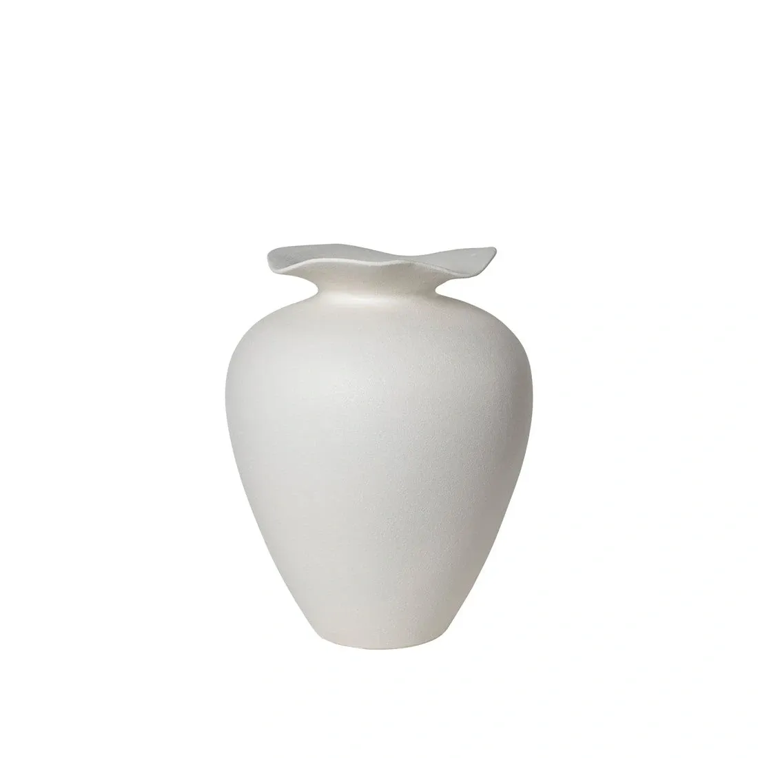 Florentina Vase L Off White, Matt glasert steintøy
