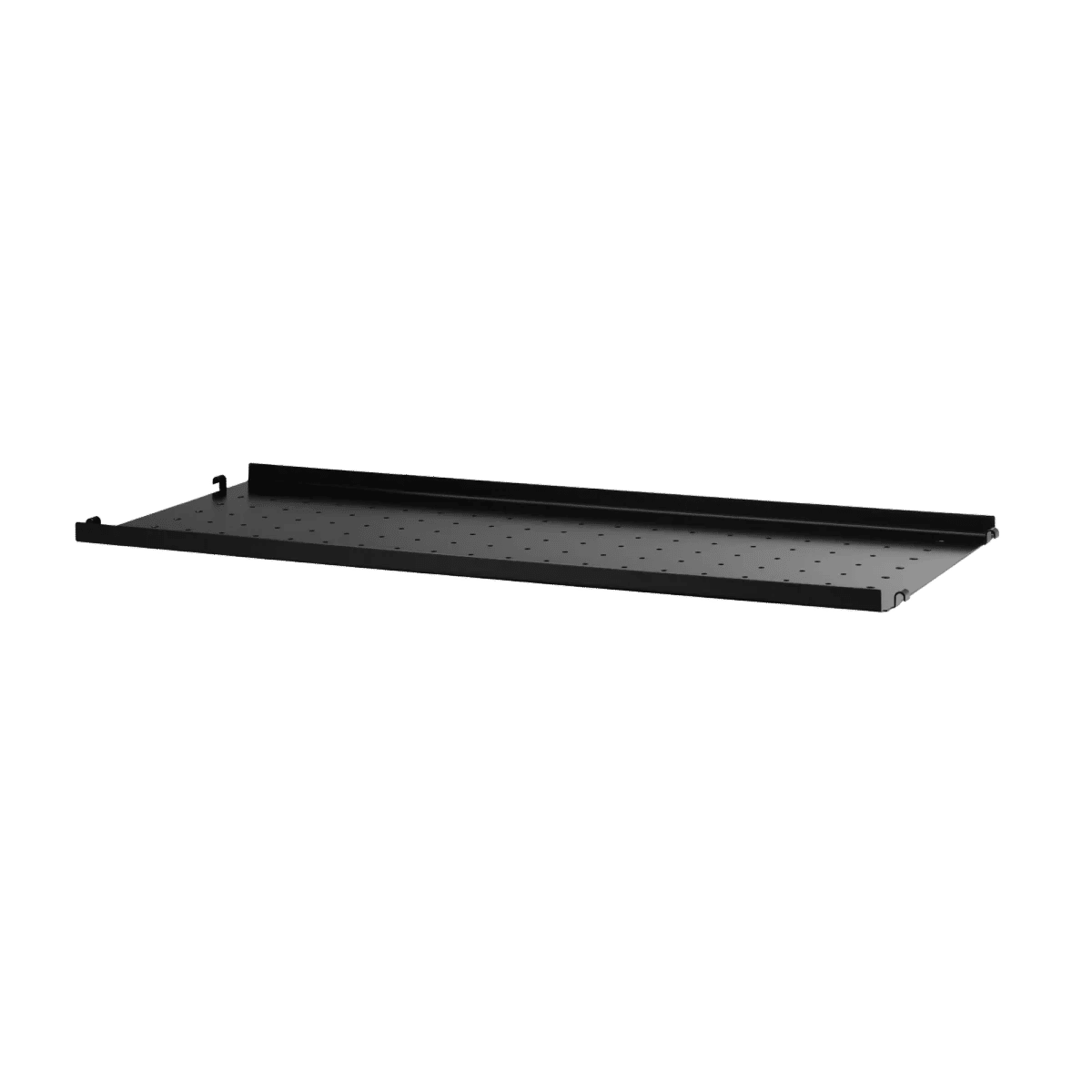 Metallhylle med lav kant 78x30x2 Svart