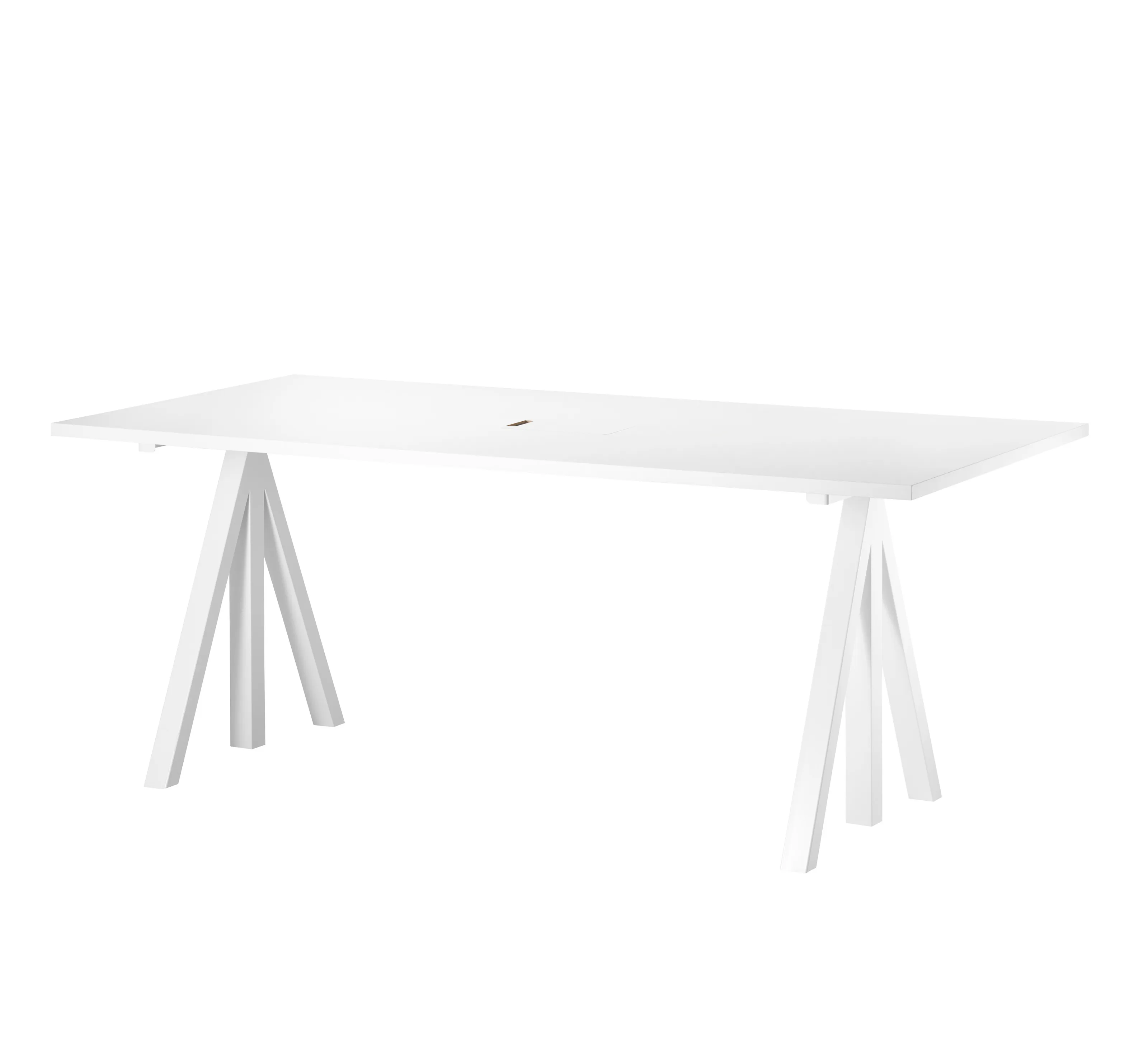 Arbeidsbord 180 x 90 hvit/hvit laminat – frittstående, arbeidsbord