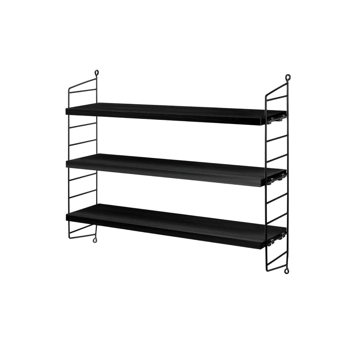 String Pocket 60x15x50 Svart, Svartbeiset ask