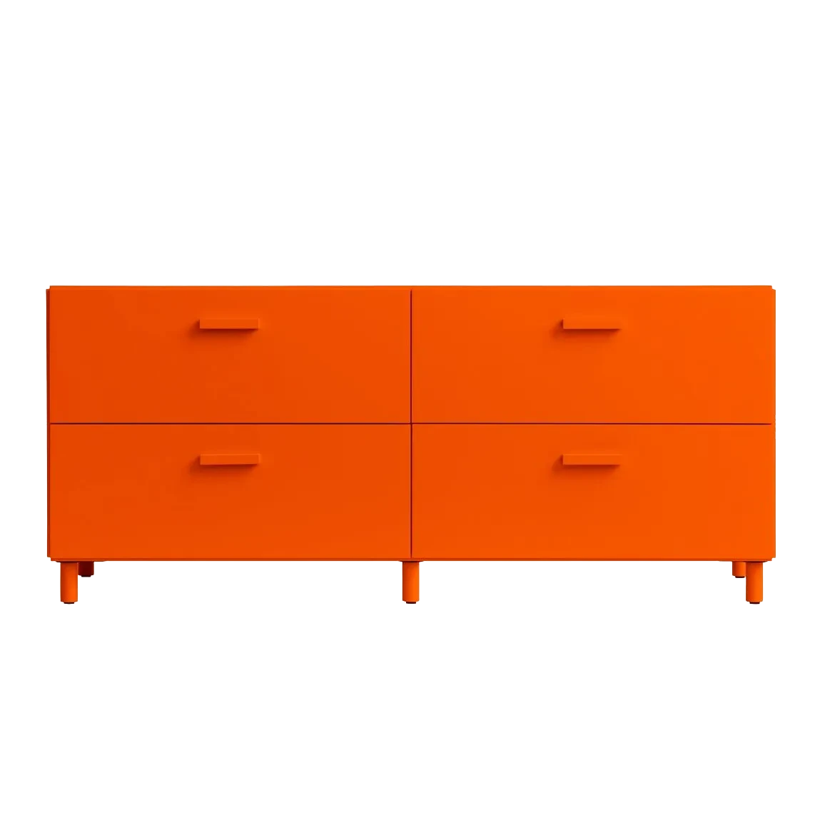 Relief kommode, lav 123x41x46,6 Oransje