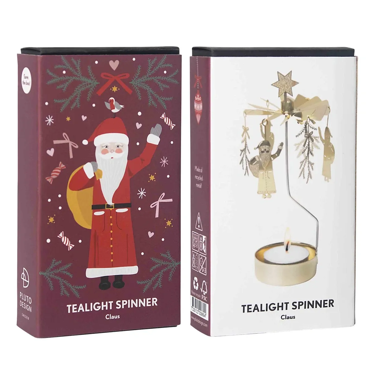 Tealight Spinner Claus