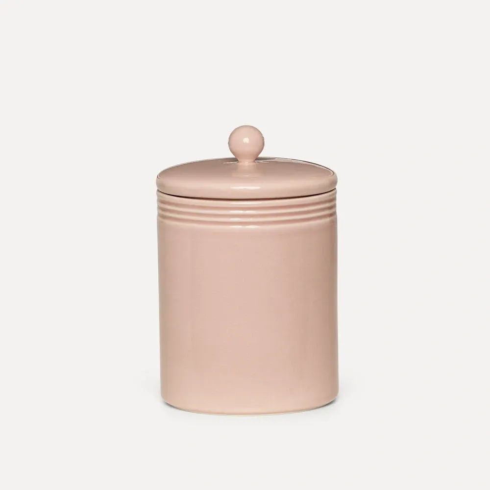 Krukke høy m.lokk D:10cm/H:15,5cm Soft Rose