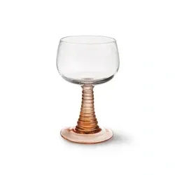 Swirl vinglass høyt, nude