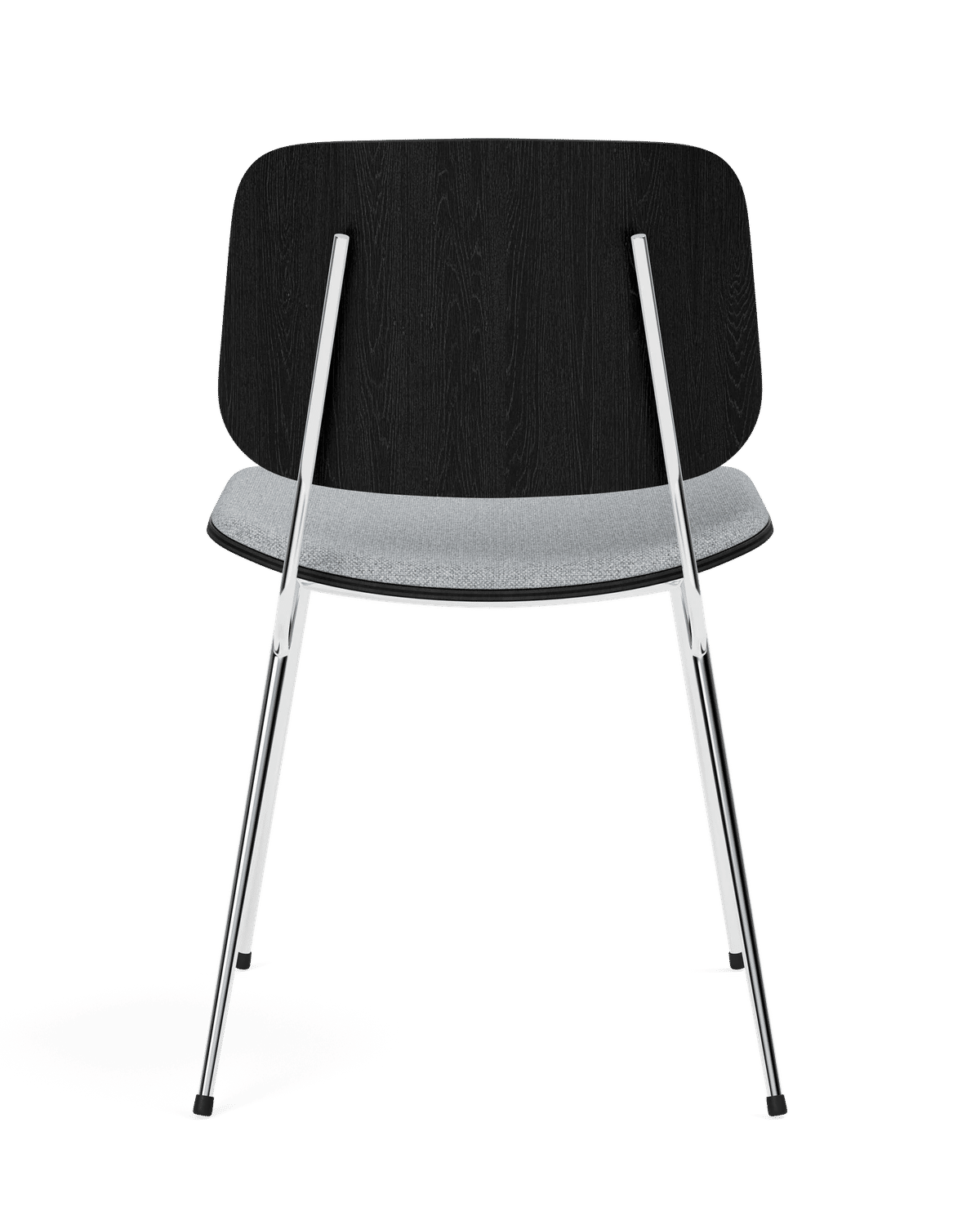 Søborg Metal Base Front upholstered – Hallingdal 130 Eik sort lakkert, FSC Mix 70% Krom