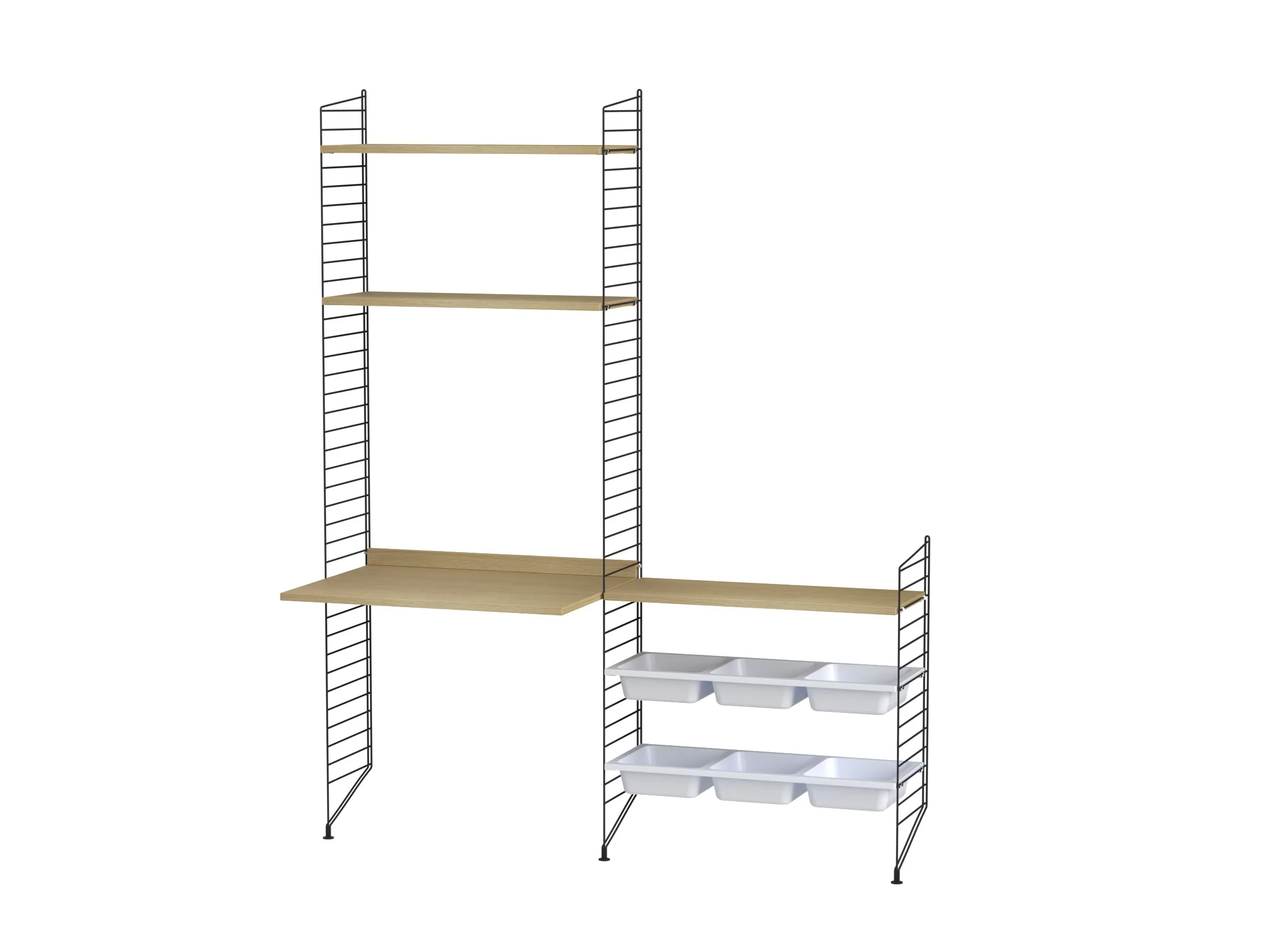 Barnerom E – gulvmontert, 1 hylle og arbeidsbord