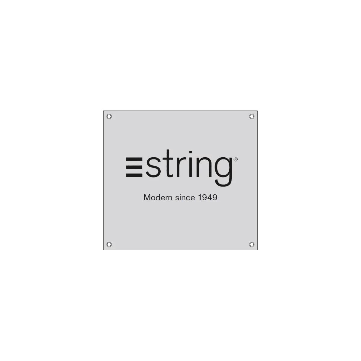 Innendørs metallskilt med String-logo 20,5x0,02x20,5 Rustfritt stål